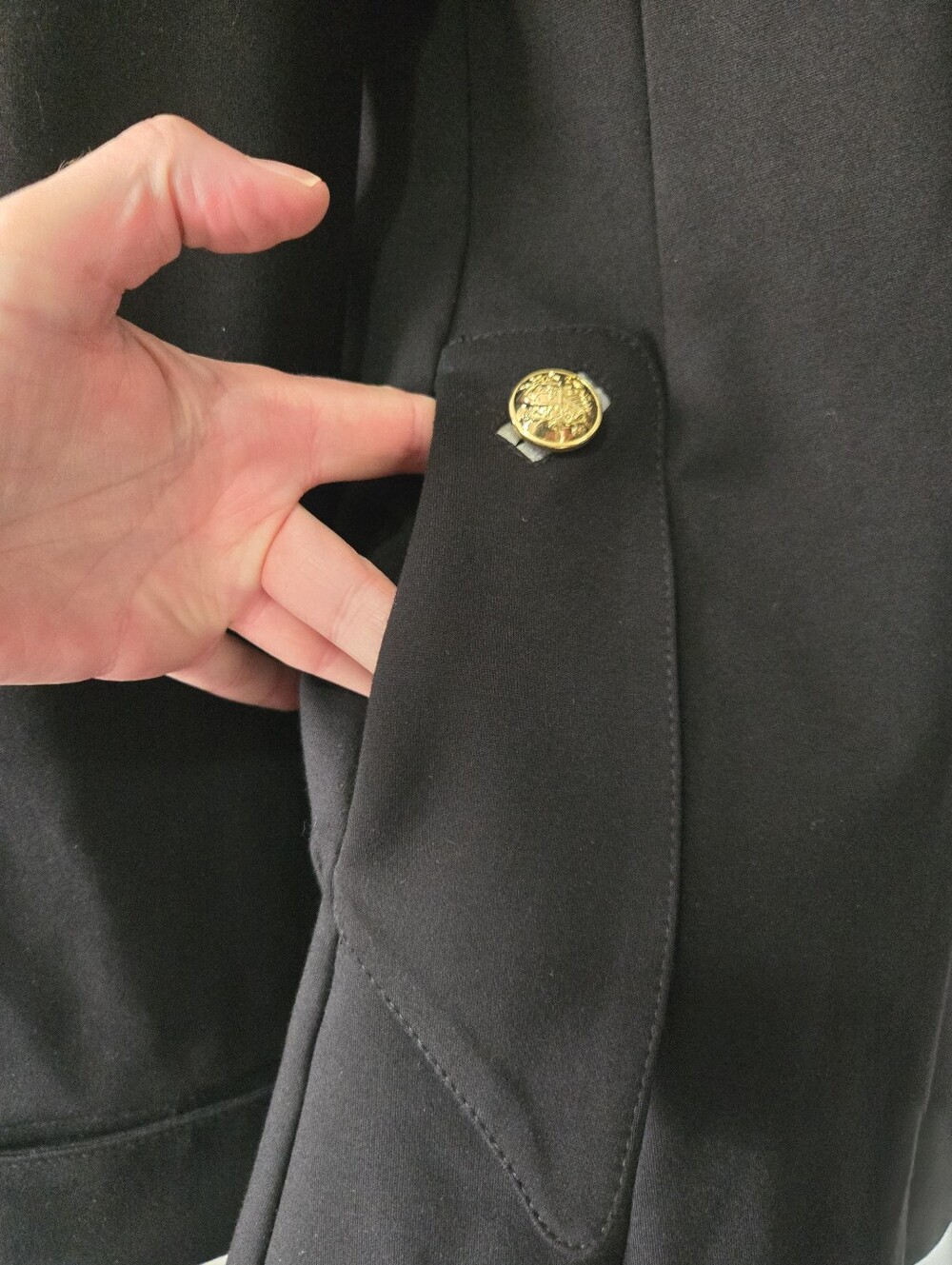 Joseph Ribkoff Black Military Fit And Flare Coat with Gold Buttons. Size 14 - Picture 3 of 11